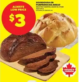 Real Canadian Superstore Sourdough or pumpernickel bread offer