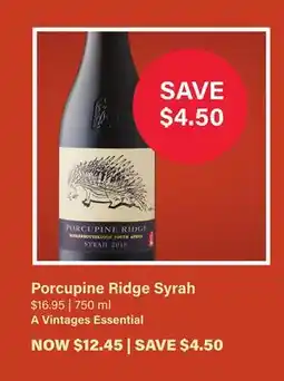 LCBO Porcupine Ridge Syrah offer