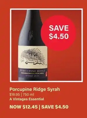 LCBO Porcupine Ridge Syrah offer