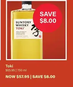 LCBO SUNTORY WHISKY TOKI offer