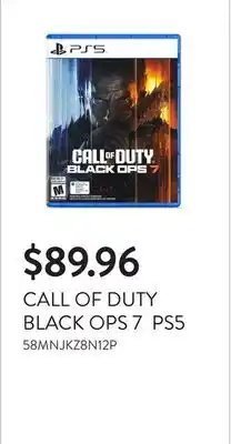 Walmart CALL OF DUTY BLACK OPS 7 PS5 offer