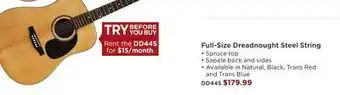 Long & McQuade Full-Size Dreadnought Steel String offer