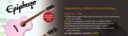 Long & McQuade EPIPHONE INSPIRED BY GIBSON CUSTOM SHOP J-180 LS – PINK offer