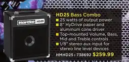 Long & McQuade HARTKE HD25 BASS COMBO offer