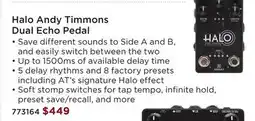 Long & McQuade KEELEY ELECTRONICS HALO ANDY TIMMONS DUAL ECHO PEDAL offer
