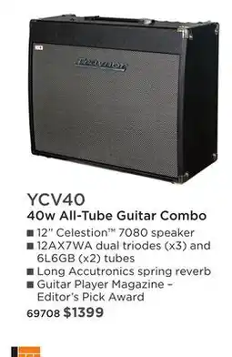 Long & McQuade TRAYNOR YCV40 40W ALL-TUBE GUITAR COMBO offer