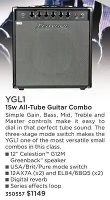 Long & McQuade TRAYNOR YGL1 15W ALL-TUBE GUITAR COMBO offer