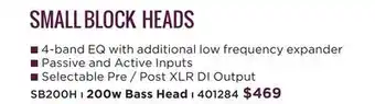 Long & McQuade SMALL BLOCK HEADS n 4-band EQ offer
