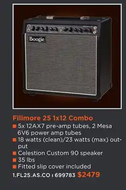 Long & McQuade BOOGIE FILLMORE 25 1X12 COMBO offer