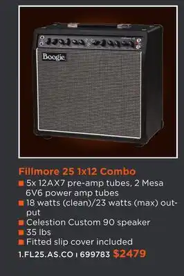 Long & McQuade BOOGIE FILLMORE 25 1X12 COMBO offer