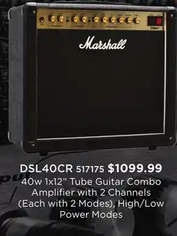 Long & McQuade MARSHALL 40W 1X12 TUBE GUITAR COMBO AMPLIFIER WITH 2 CHANNELS offer