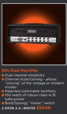 Long & McQuade MESA 90S DUAL RECTIFIER offer