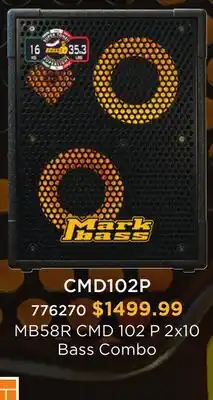 Long & McQuade MARK BASS MB58R CMD 102 P 2X10 BASS COMBO offer