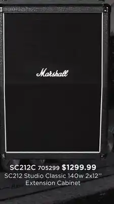 Long & McQuade MARSHALL SC212 STUDIO CLASSIC 140W 2X12'' EXTENSION CABINET offer