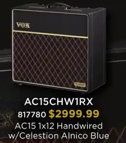 Long & McQuade VOX AC15 1X12 HANDWIRED W/CELESTION ALNICO BLUE offer