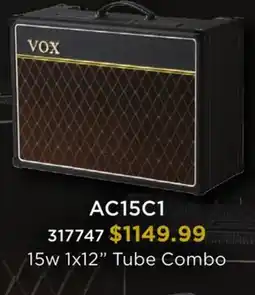 Long & McQuade Vox 15w 1x12 Tube Combo offer