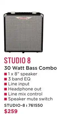 Long & McQuade STUDIO 8 30 WATT BASS COMBO offer