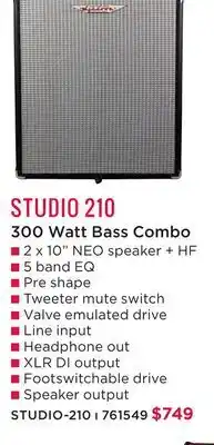 Long & McQuade STUDIO 210 300 WATT BASS COMBO offer