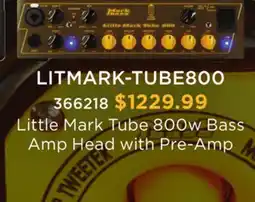 Long & McQuade LITTLE MARK TUBE 800W BASS AMP HEAD WITH PRE-AMP offer