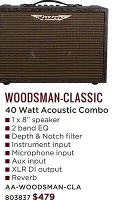 Long & McQuade WOODSMAN-CLASSIC 40 WATT ACOUSTIC COMBO offer