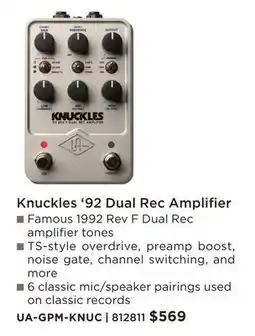 Long & McQuade KNUCKLES '92 DUAL REC AMPLIFIER offer