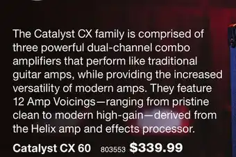 Long & McQuade CATALYST CX 60 offer