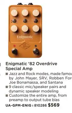 Long & McQuade ENIGMATIC '82 OVERDRIVE SPECIAL AMP offer
