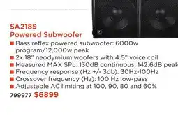 Long & McQuade YORKVILLE SA218S POWERED SUBWOOFER offer