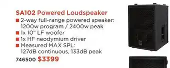 Long & McQuade YORKVILLE SA102 POWERED LOUDSPEAKER offer