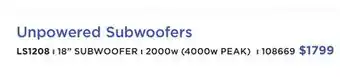 Long & McQuade ELITE UNPOWERED SUBWOOFERS offer