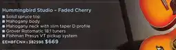 Long & McQuade HUMMINGBIRD STUDIO – FADED CHERRY offer