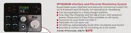 Long & McQuade XVIVE MYOUHUB INTERFACE AND PERSONAL MONITORING SYSTEM offer