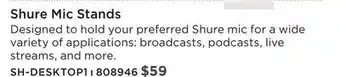 Long & McQuade SHURE MIC STANDS offer