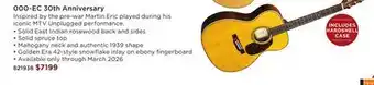 Long & McQuade MARTIN GUITARS 000-EC 30TH ANNIVERSARY offer