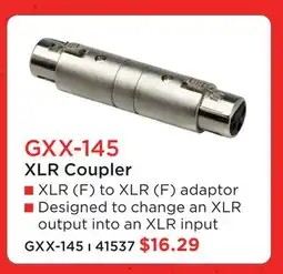 Long & McQuade GXX-145 XLR COUPLER offer