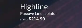 Long & McQuade HIGHLINE PASSIVE LINE ISOLATOR offer