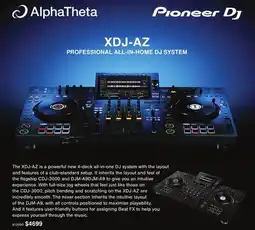 Long & McQuade PIONEER XDJ-AZ PROFESSIONAL ALL-IN-HOME DJ SYSTEM offer