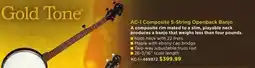 Long & McQuade GOLD TONE AC-1 COMPOSITE 5-STRING OPENBACK BANJO offer