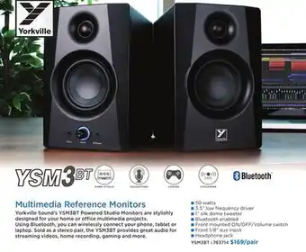 Long & McQuade YORKVILLE MULTIMEDIA REFERENCE MONITORS offer