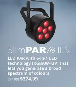 Long & McQuade SLIM PAR HO ILS LED PAR WITH 6-IN-1 LED TECHNOLOGY (RGBAW+UV) offer