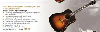 Long & McQuade 1942 BANNER SOUTHERN JUMBO LIGHT AGED-VINTAGE SUNBURST LAB offer