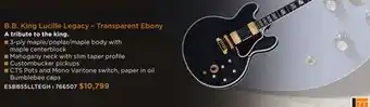 Long & McQuade GIBSON B.B. KING LUCILLE LEGACY – TRANSPARENT EBONY offer