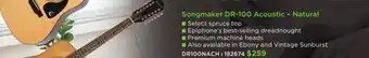 Long & McQuade EPIPHONE SONGMAKER DR-100 ACOUSTIC – NATURAL offer