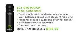 Long & McQuade LEWITT LCT 040 MATCH PENCIL CONDENSER offer