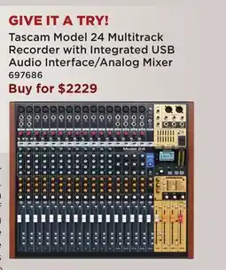 Long & McQuade TASCAM MODEL 24 MULTITRACK RECORDER WITH INTEGRATED USB AUDIO INTERFACE/ANALOG MIXER offer