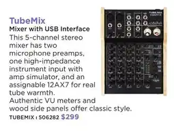 Long & McQuade ART PRO AUDIO TUBEMIX MIXER WITH USB INTERFACE offer