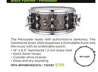 Long & McQuade MAPEX BLACK PANTHER - PERSUADER offer