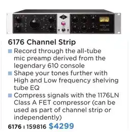 Long & McQuade UNIVERSAL AUDIO 6176 CHANNEL STRIP offer