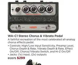 Long & McQuade WA-C1 STEREO CHORUS & VIBRATO PEDAL offer