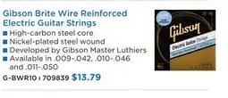 Long & McQuade GIBSON BRITE WIRE REINFORCED ELECTRIC GUITAR STRINGS offer